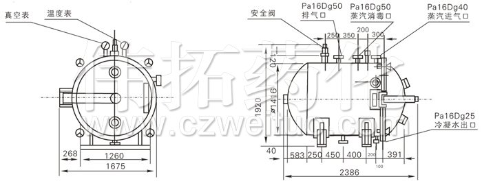 圓形靜（jìng）態真空幹燥（zào）機結（jié）構示意圖